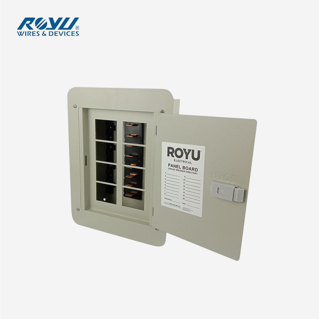 Royu Electrical Circuit Breaker Metal Base Panel Flush Nema 1 Plug-in 2P 8B RPF01P2N08