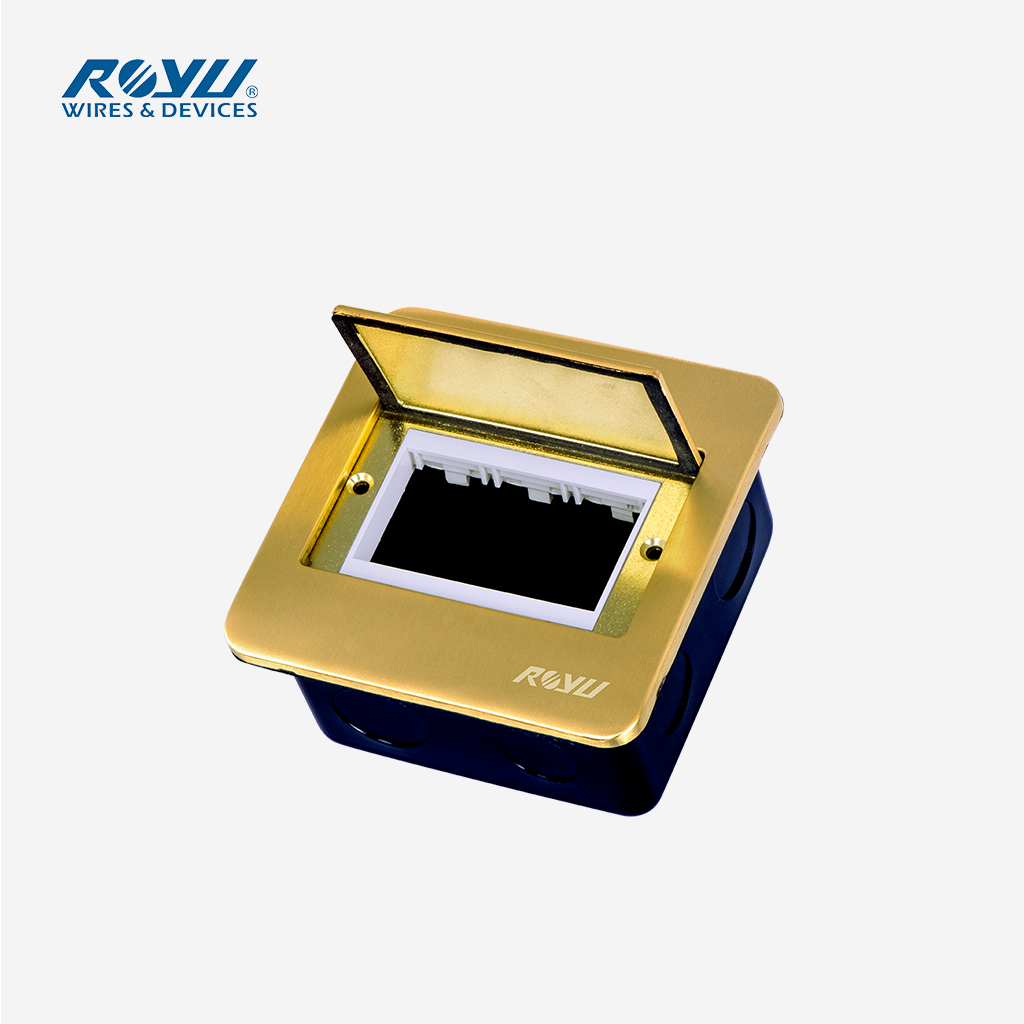 Royu Bronze Square Floor Receptacle Window Opening Bronze (Fixture Only) RWF60