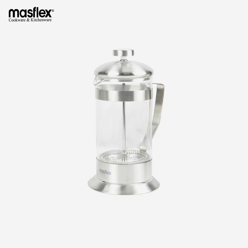 Masflex Stainless Steel Coffee French Press 350mL to 600mL Heat-Resistant Borosilicate