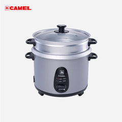 Camel 1.2L Rice Cooker with Steamer and Glass Lid (5 cups)- Silver SK-40S