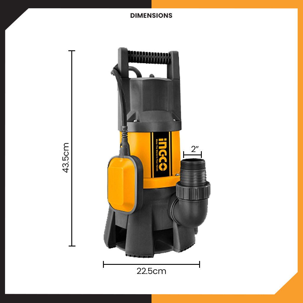 Ingco 1.5Hp Submersible Sewage Water Pump SPD10001-5