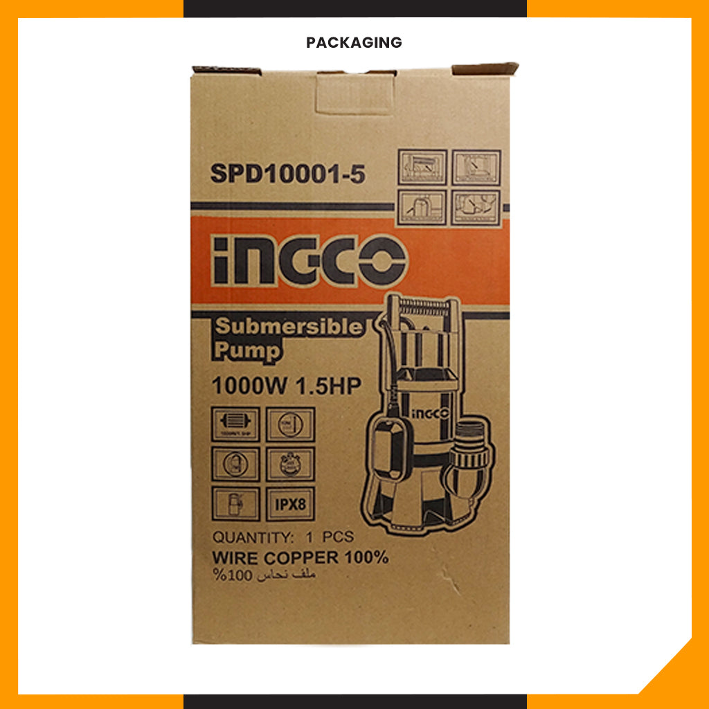 Ingco 1.5Hp Submersible Sewage Water Pump SPD10001-5