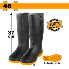 Ingco by Winland Rain Boots 100% Waterproof Virgin PVC / Nitrile with Alkali Resistance ING-HT