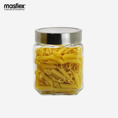 Masflex 1000ml to 1500ml Glass Jar with Transparent Metal Lid Medium-Large