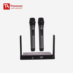 Titanium Audio Rechargeable Dual Wireless Microphone Up to 30M-80M Transmitter range