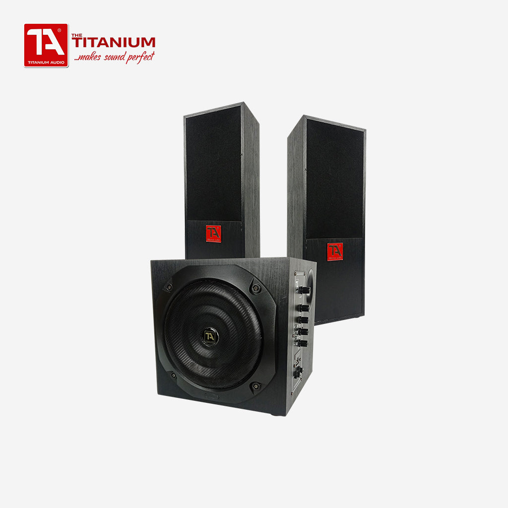 Titanium Audio 2.1Ch Multimedia Speaker System 4500W PMPO w/ USB/SD/FM/BT/Mic Input TA550