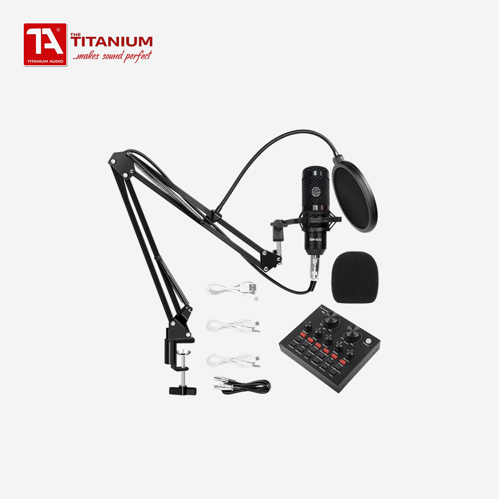 Titanium Audio TA BM800 + V8 Condenser Microphone Set w/ V8 Sound Card Livestream