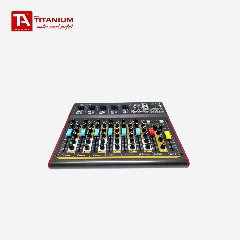 Titanium Audio TA MINI 7 PRO 7 Channel Compact Mini Mixer w/Digital Effects and AUX Input