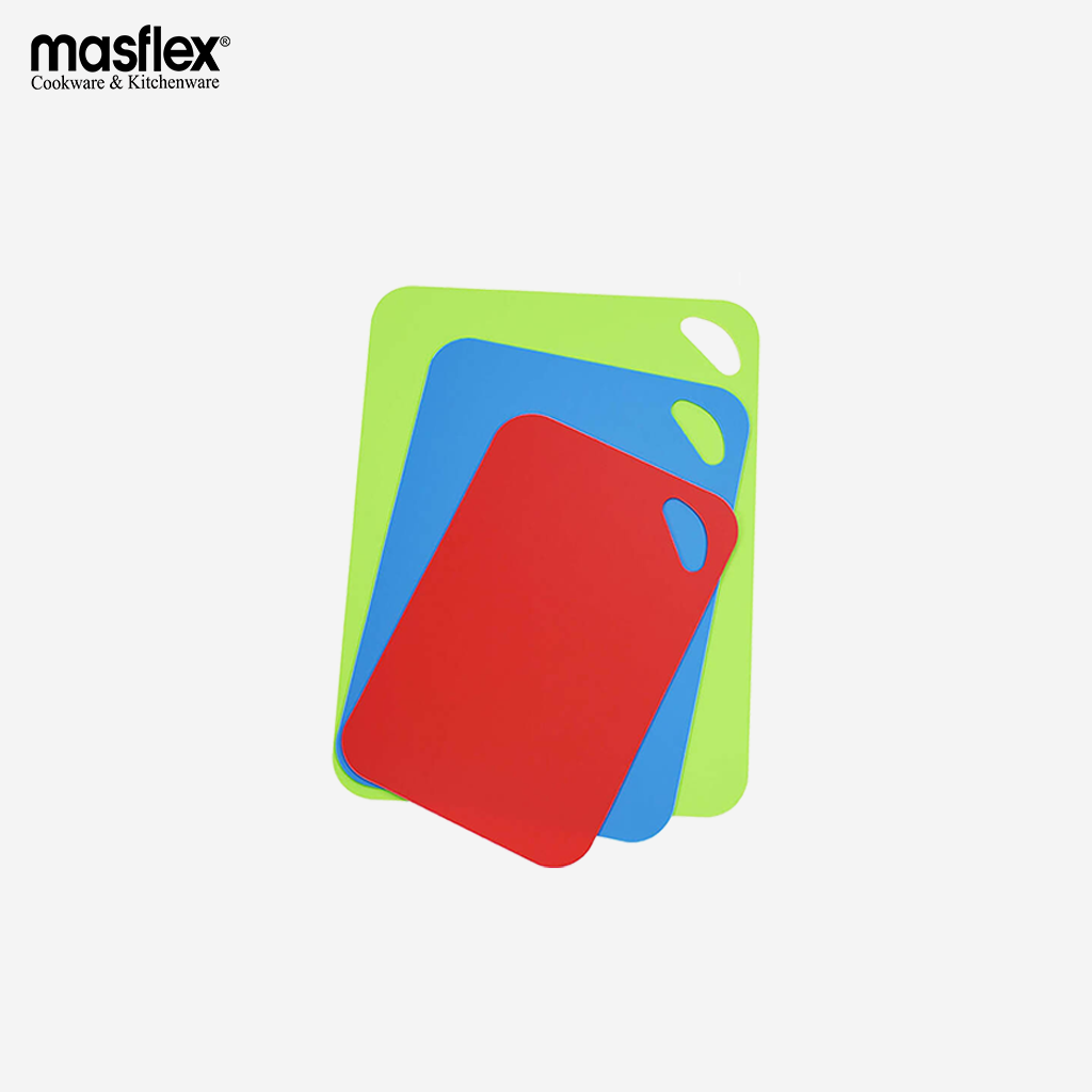 Masflex by Winland 3 Piece Flexible Non-Slip Cutting Board PP Plastic Polypropylene Plastic TC-10