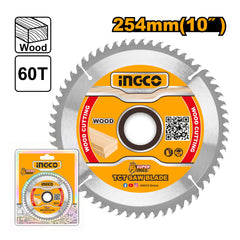 Ingco 10 Inch 60T Industrial TCT Saw Blade Wood Cutting for Circular Saw TSB125423