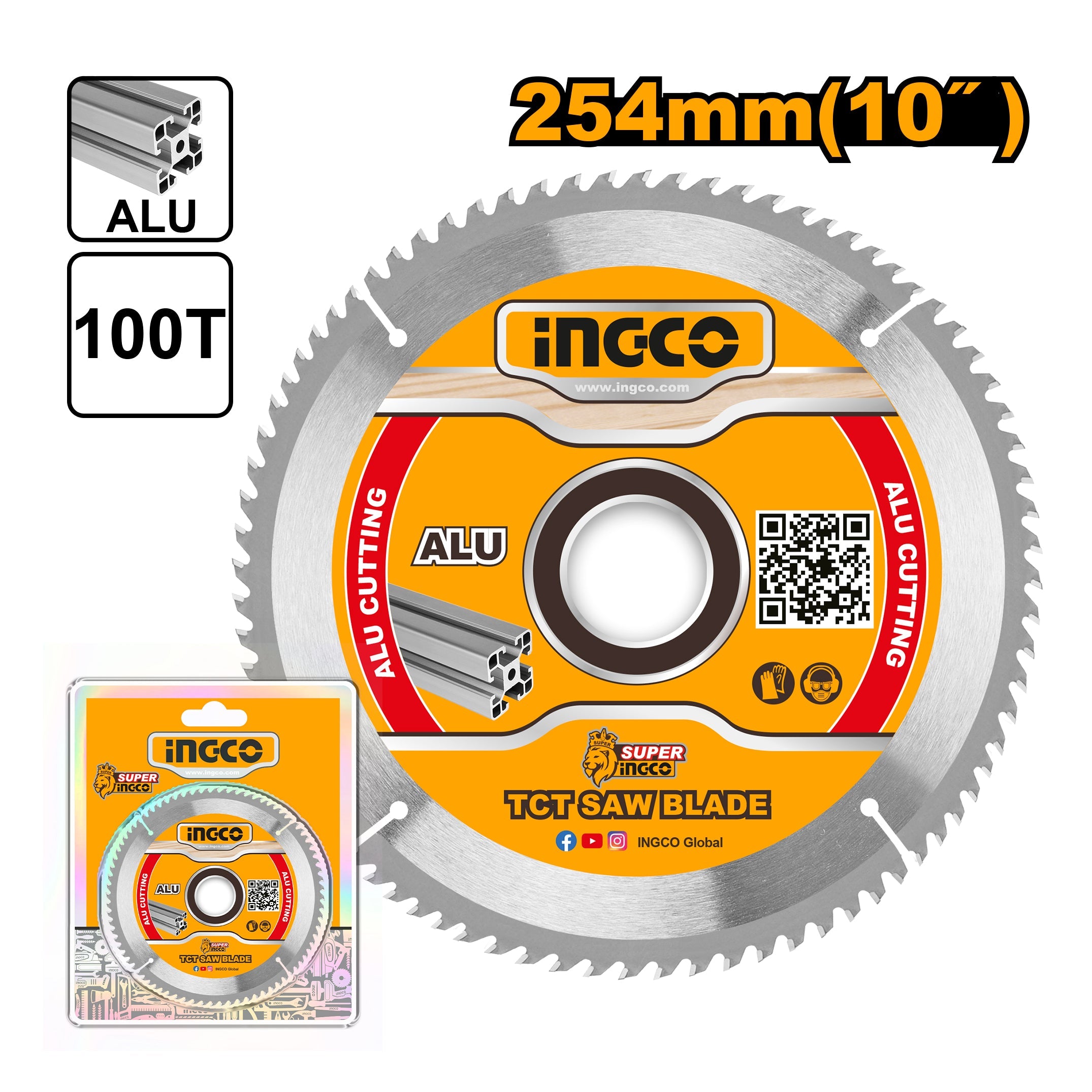 Ingco 10 Inch TCT Saw Blade for Aluminum TSB3254210