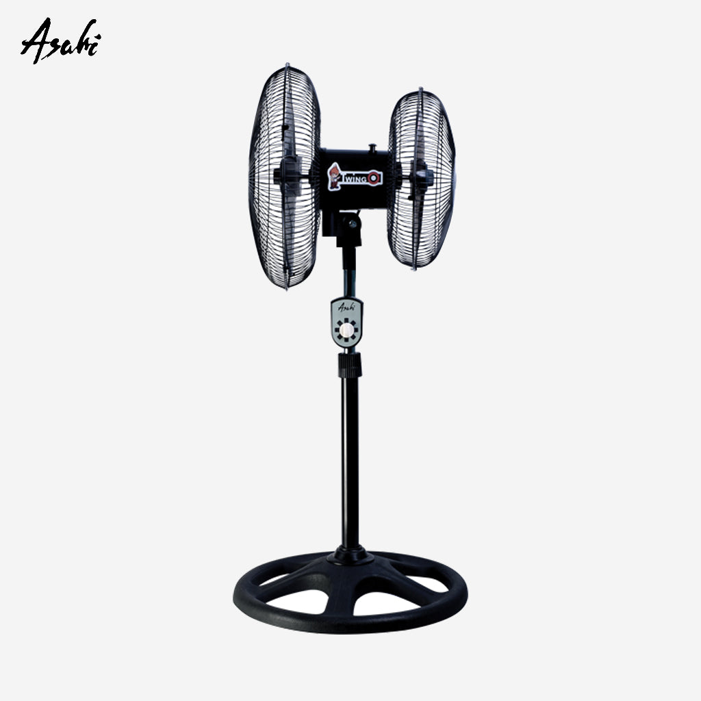 Asahi Twingo Double Head Stand Fan | Electric Fan w/ Thermal Cut Off Fuse TW-6020