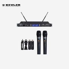 Kevler UHF Dual Wireless Handheld USB Rechargeable Microphone w/ 32 Selectable Frequency