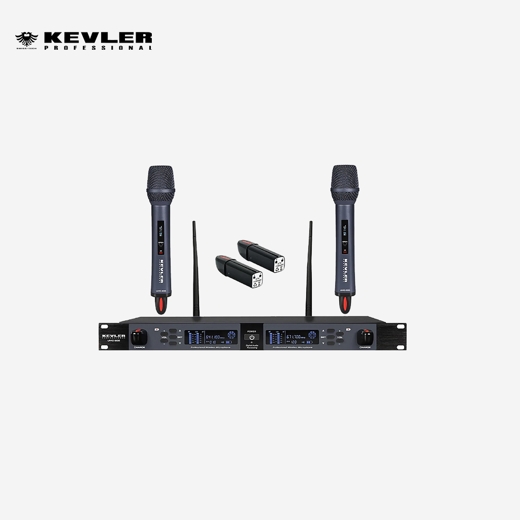 Kevler Dual UHF 1100mAh Wireless Rechargeable Microphone with Dual Antenna UMC-500