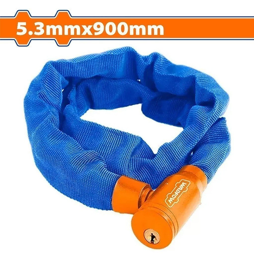Wadfow 5.3mm x 900mm 100% Brass Cylinder Bicycle Chain Lock WBK4109 (WHT)