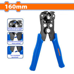 Wadfow 160mm / 0.2-6mm(24-10AWG) Automatic Wire Stripper WBQ3606 (WHT)