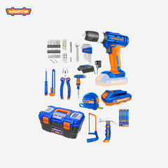 Wadfow Set of 119 tools including 20V Lithium-ion battery Cordless drill WDT1B119