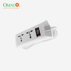 Omni by Winland Universal Outlet Power Extension Wire Cable Cord 2 Gang w/ Switch 1.83m 2500W