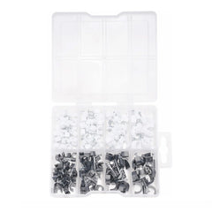 Wadfow 134 Pcs / Set PE + Carbon Steel Surface Treatment Galvanized Cable Clip Kit WFQAB01 (WHT)