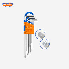 Wadfow Extra-Long Arm Ball Point Allen Hex Key Set 9 Pieces WHK2292