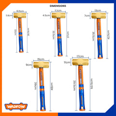 Wadfow Non-Sparking Sledge Hammer w/ Fiberglass Handle 2LB/900g-8LB/3600g