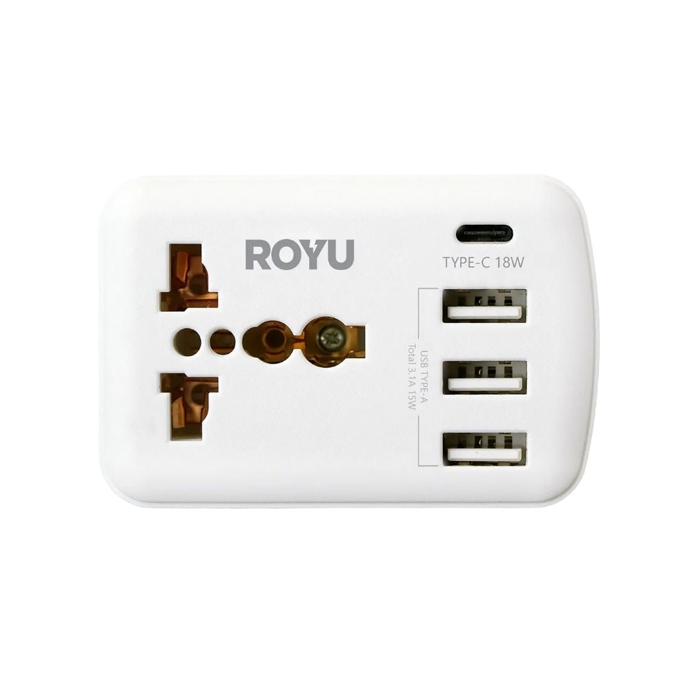 Royu by Winland Universal Adapter (International Outlet + 4 USB Ports) 10A/250V REDPL127