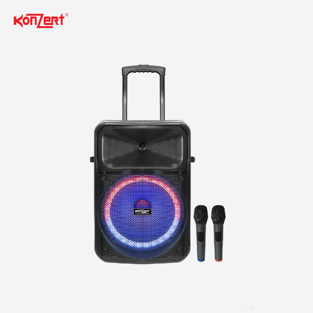 Konzert 15" 350W Portable Trolley Speaker Patriot LED Style with USB/SD Bluetooth