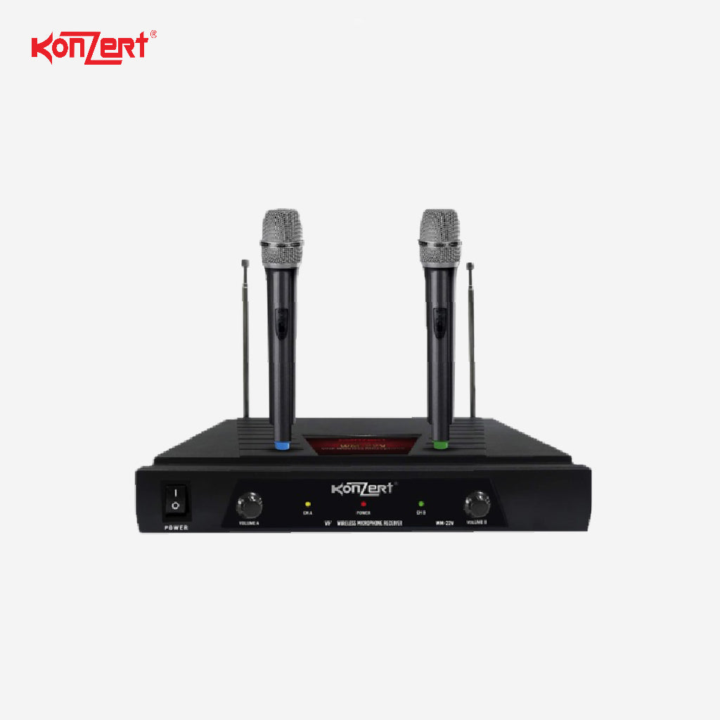 Konzert WM-22V Dual Wireless Microphone VHF Microphone, 50M Range WM22V