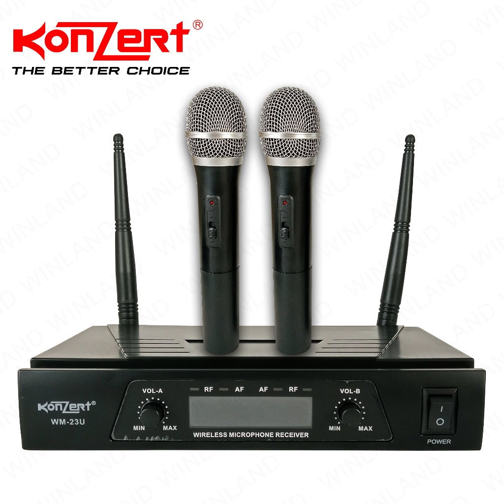 Konzert WM-22V Dual Wireless Microphone VHF Microphone, 50M Range WM22V