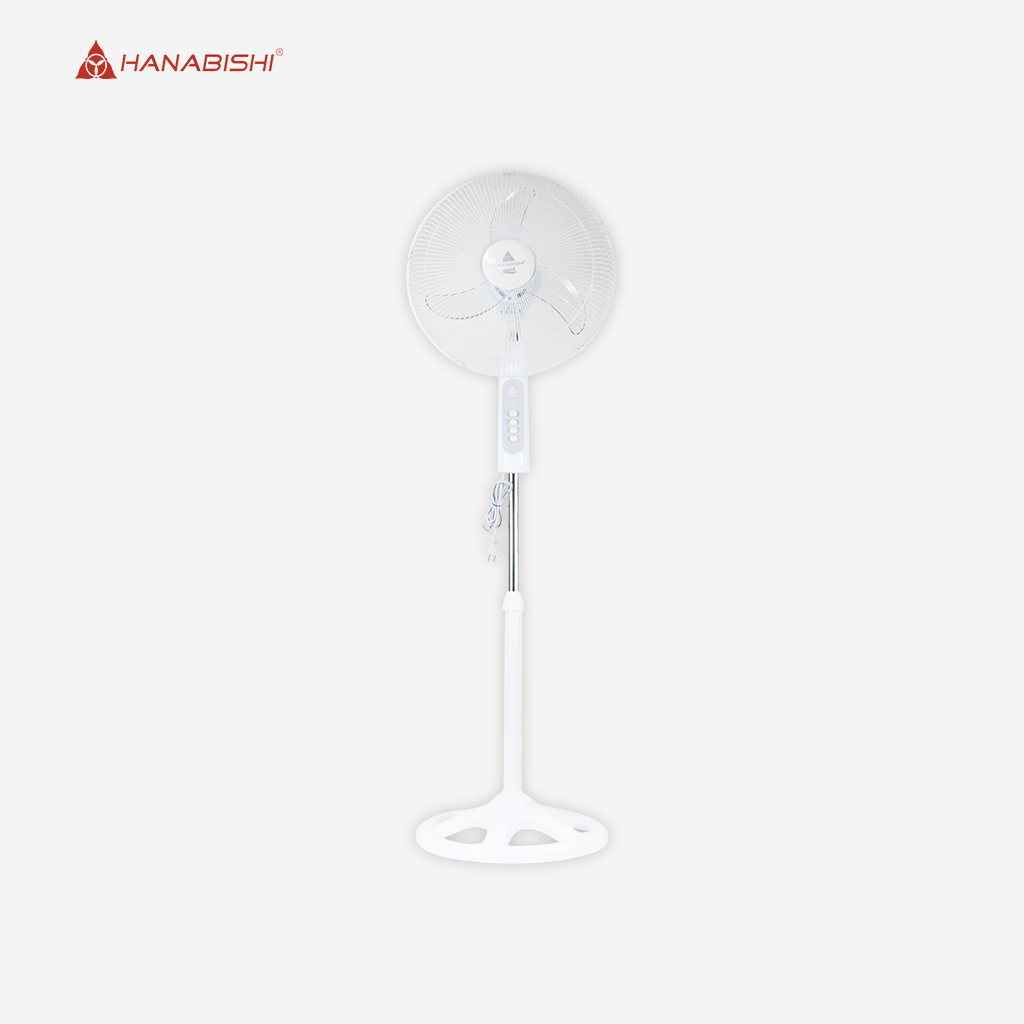 Hanabishi Aesthetic 16 inch Stand Fan Electric Fan White WM16SFWHT