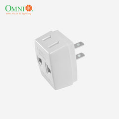 Omni by Winland Octopus Adapter Triple Tap to Flat Pin Plug Adaptor Outlet Socket WOA-003