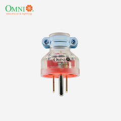 Omni by Winland Heavy Duty Parallel Plug with Grounding 15A 250V~ (Transparent) WPR-103