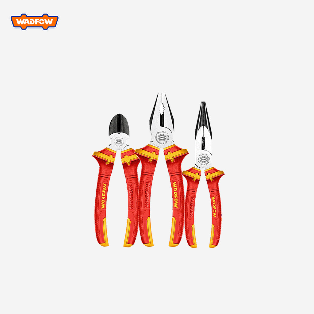 Wadfow 3pcs black plated & polished Insulated Pliers Set 1000V WPS0633