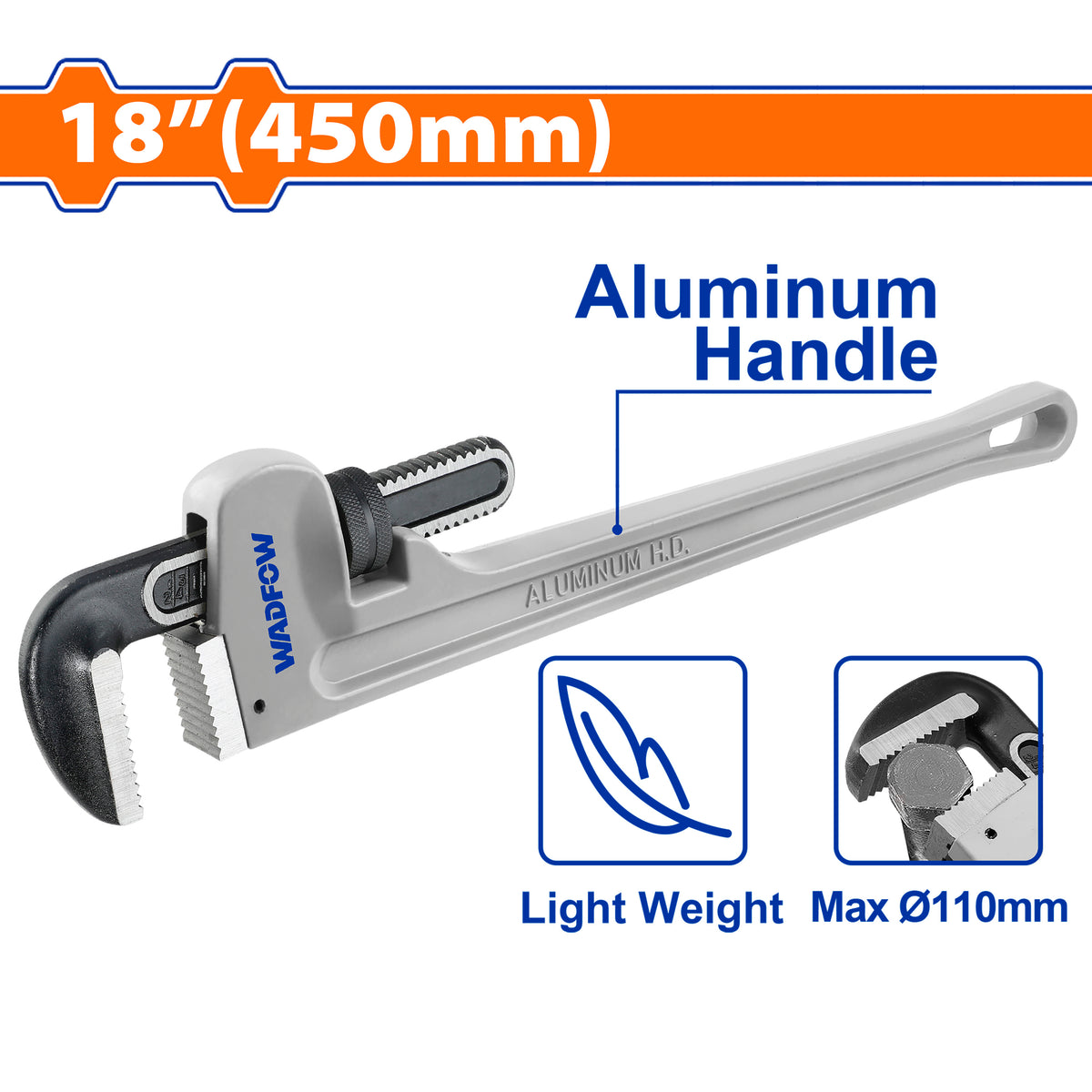 Wadfow Industrial Aluminum Handle Piping Wrench (WHT)