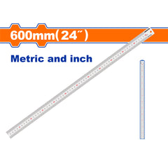 Wadfow Stainless Steel Metal Ruler With Metric And Inch