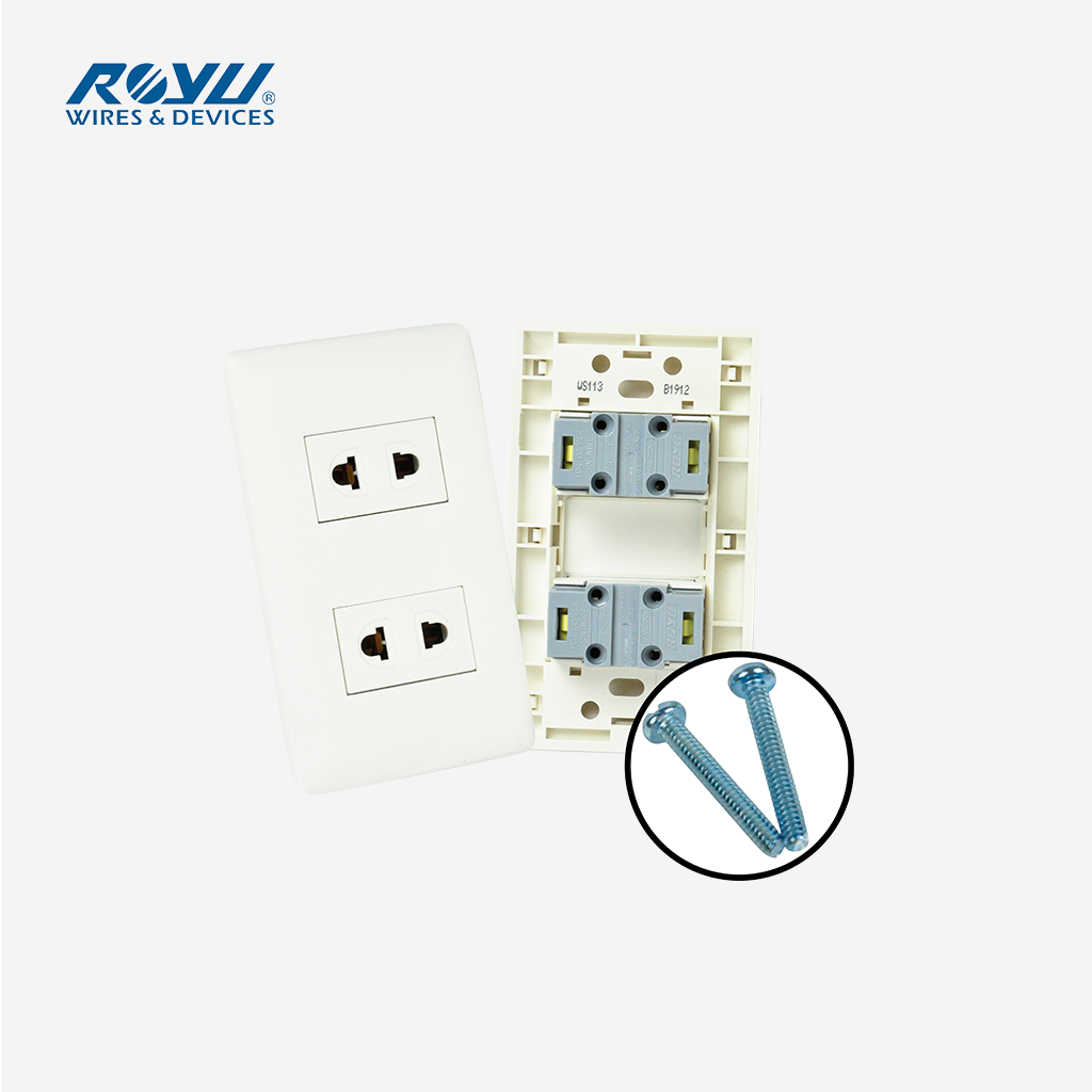 Royu Super Wide Series 2-Gang Universal Outlet Set (15A / 250V~) WS113