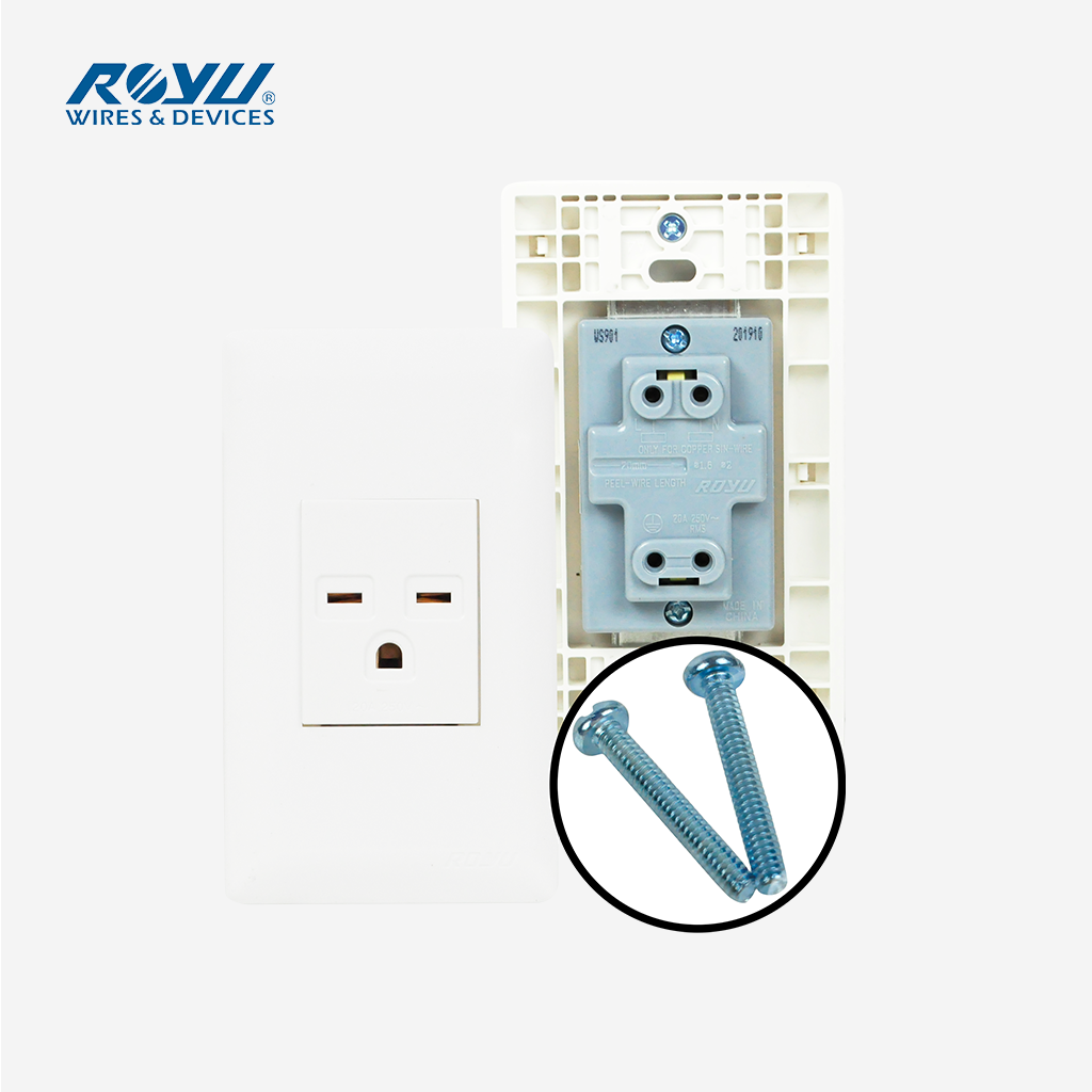 Royu by Winland Super Wide Series 1-Gang Aircon Outlet Electrical Wiring Devices (20A / 250V~) WS901