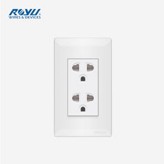 Royu Super Wide Series Duplex Universal Outlet w/ Ground & Shutter WS913