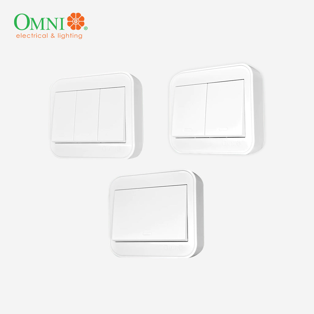 Omni by Winland Surface Mounted Convenience Wall Type Switch 1-Gang, 2-Gang, 3-Gang 10A