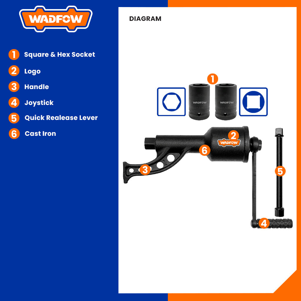 Wadfow 300mm / 1:68 Gear Ratio Labor-Saving Wrench WTH1D69