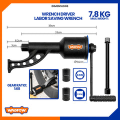 Wadfow 300mm / 1:68 Gear Ratio Labor-Saving Wrench WTH1D69