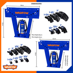 Wadfow Hydraulic Pipe/Piping Bender 12Tons/15Tons with 6-8 pairs of molds /WHN1515 WHN1512