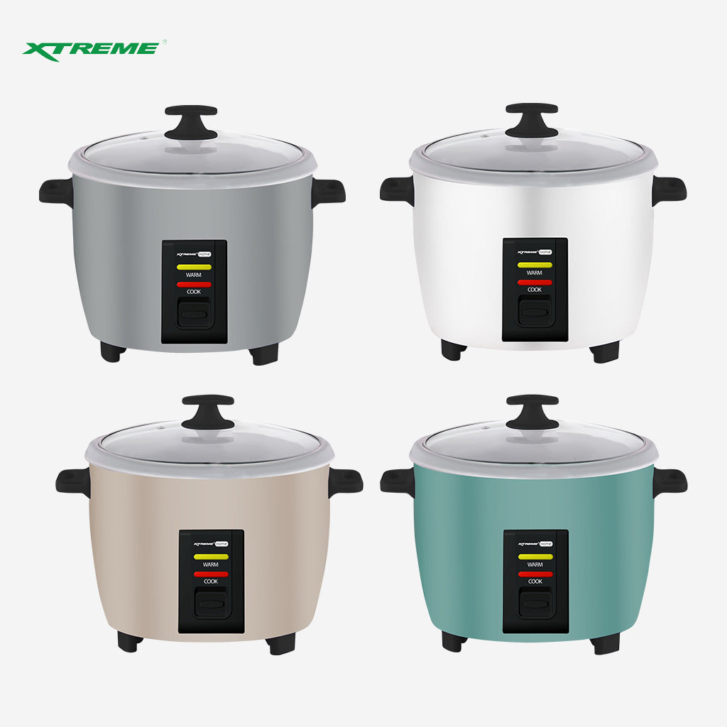 Xtreme HOME 2.2L Rice Cooker Metal Body Tempered Glass Lid with Steamer XH-RC-DRUM12