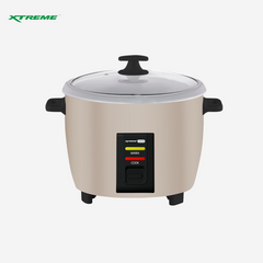 Xtreme HOME 2.2L Rice Cooker Metal Body Tempered Glass Lid with Steamer XH-RC-DRUM12