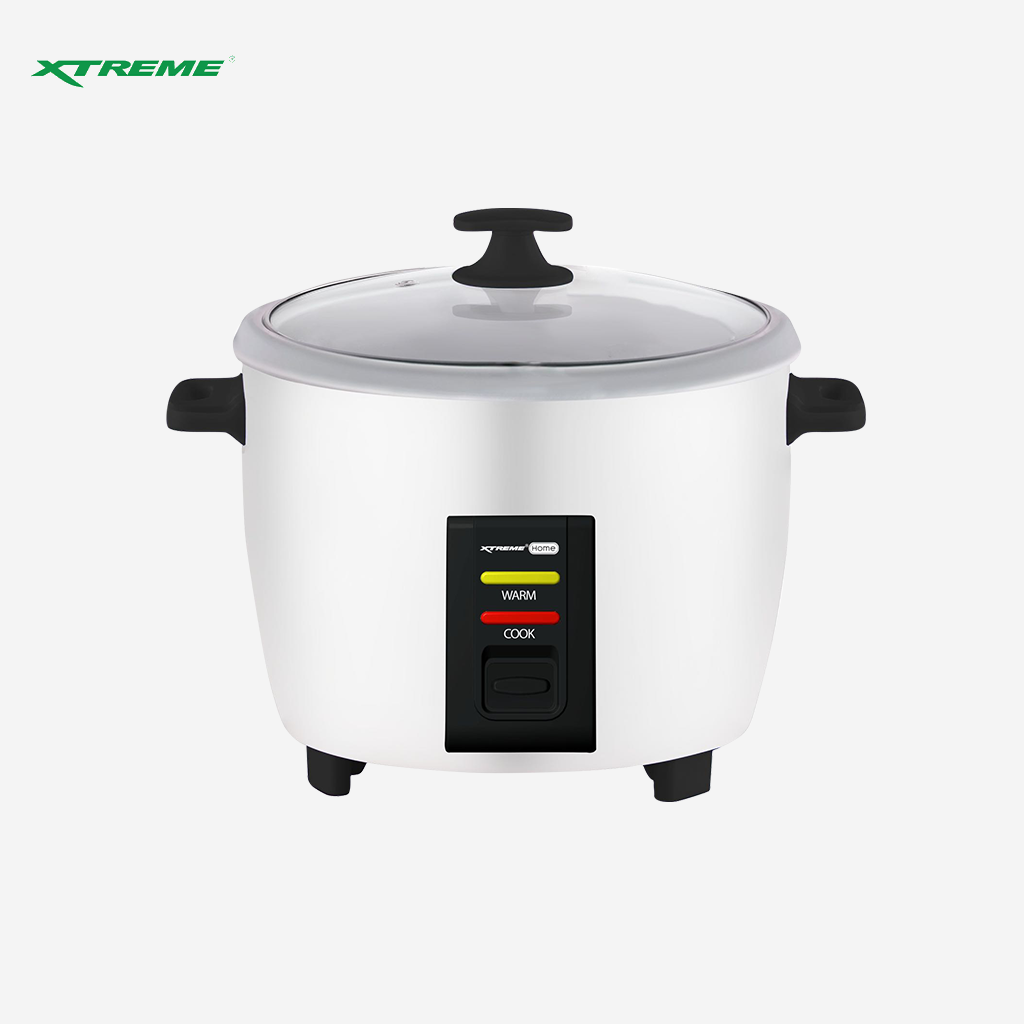 Xtreme HOME 1.0L Rice Cooker Metal Body Tempered Glass Lid with Steamer XH-RC-DRUM5