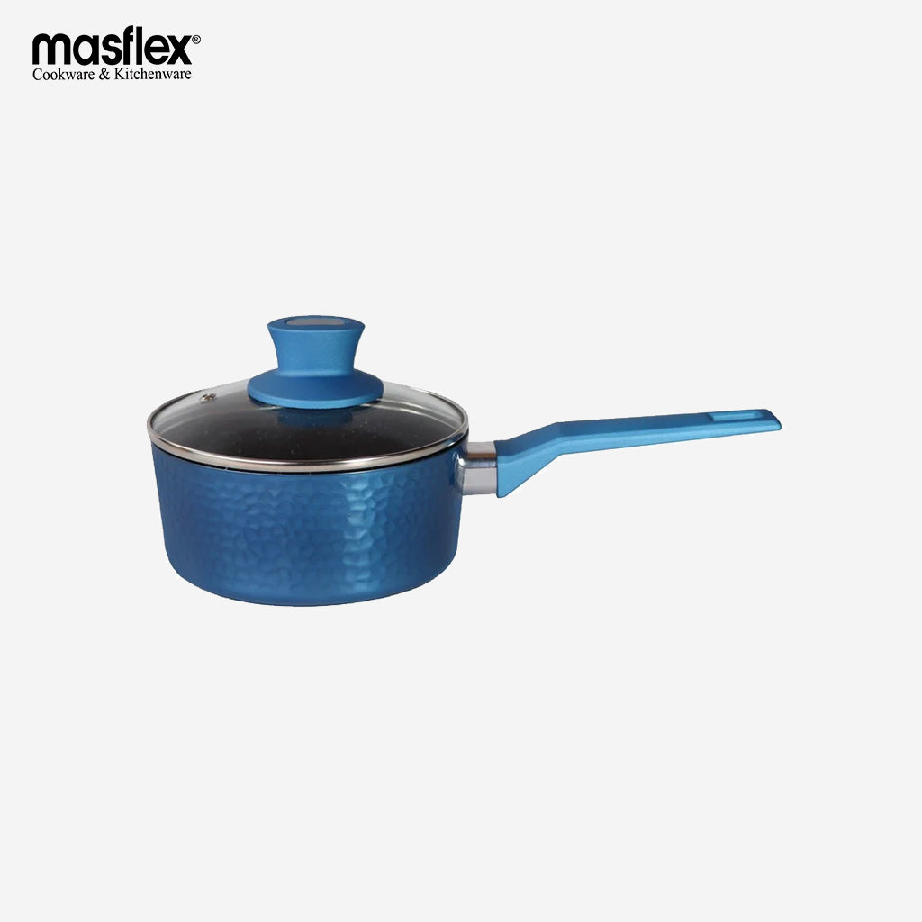 Masflex by Winland 3-Layer Non Stick Induction SaucePan w/ Glass LID 16cm Heavy Gauge Aluminum ZC-83