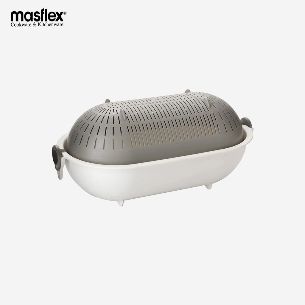 Masflex Plastic Multi-Purpose Oval Drain Basket Durable Polypropylene Plastic Body