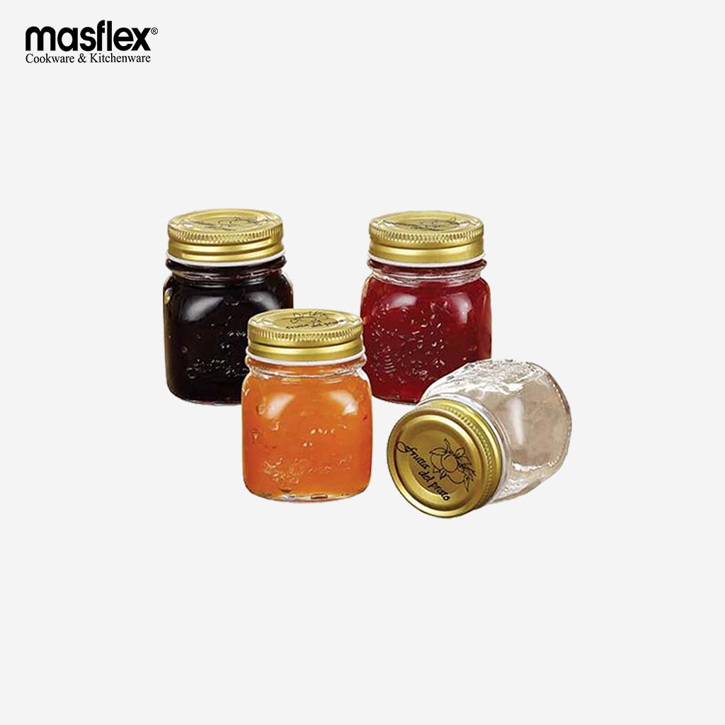 Masflex by Winland 100ml 4 piece Mini Glass Jam Jar Set ZW-3240