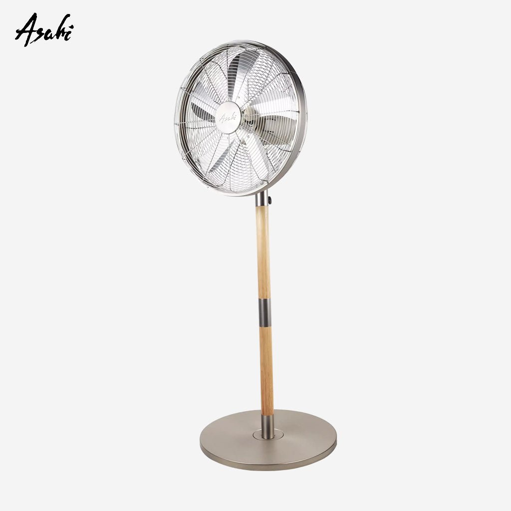 Asahi Retro Jet Wood Stand Fan 16" | Electric Fan - Winland Depot