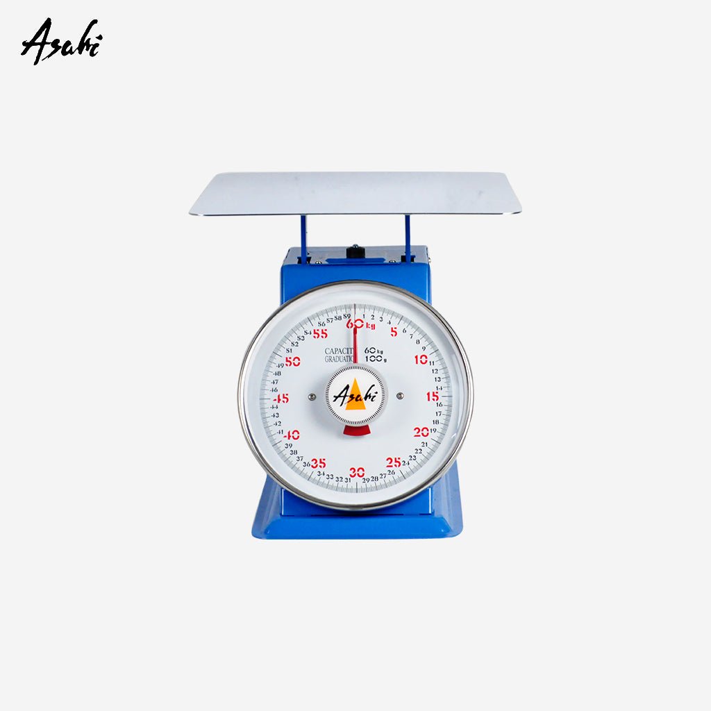 Asahi Spring Dial Weighing Scale 60kg Stainless Flat Top FS - 600 - Winland Depot